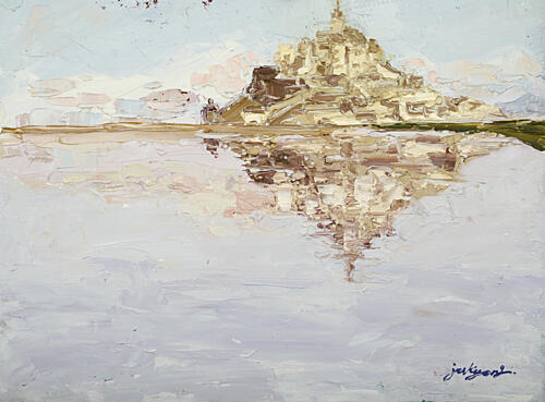 Mont Saint Michel Reflection Art Print