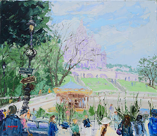 Sacre Coeur Montmartre Carousel Art Print