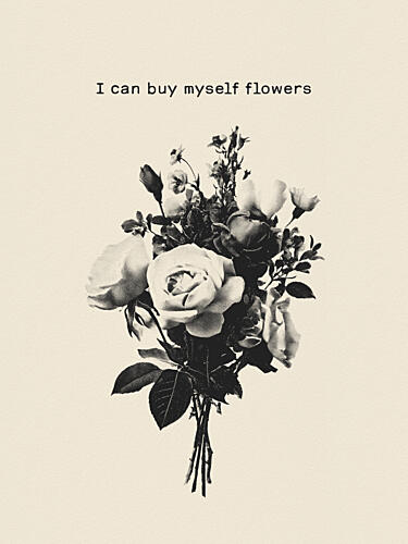 Monochrome Rose Bouquet Art Print