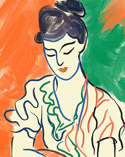 Elegant Serene Woman Art Print