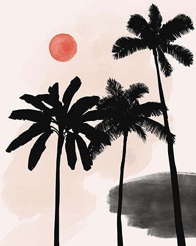 Minimalist Tropical Sunset Art Print