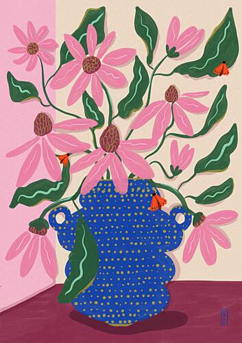Vibrant Pink Blooms Art Print