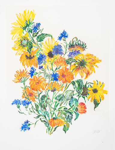 Colorful Summer Bouquet Art Print by Mette Rix