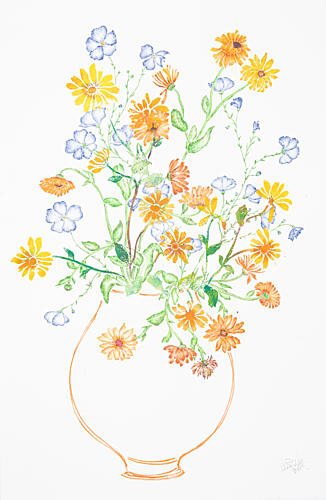 Vibrant Vase of Flowers Art Print