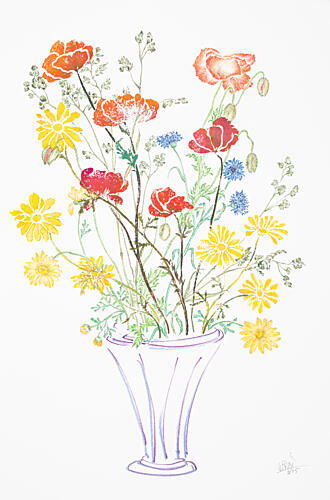 Colorful Summer Bouquet Art Print by Mette Rix