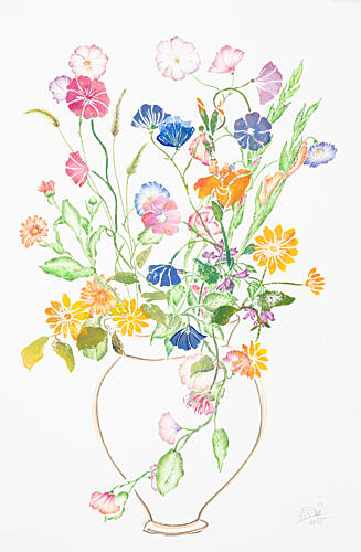Colorful Spring Bouquet Art Print by Mette Rix