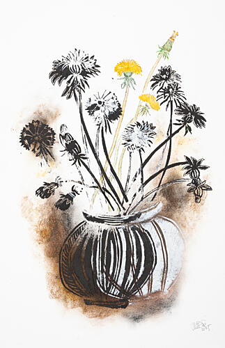 Wild Dandelion Bouquet Art Print