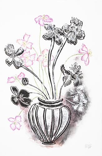 Graphic Pink Blooms Art Print