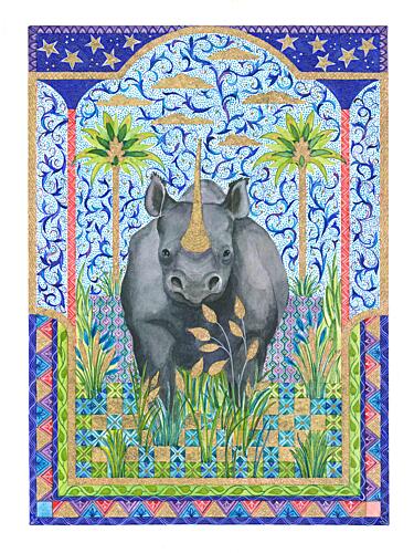 Rhinosceros Illustration Art Print