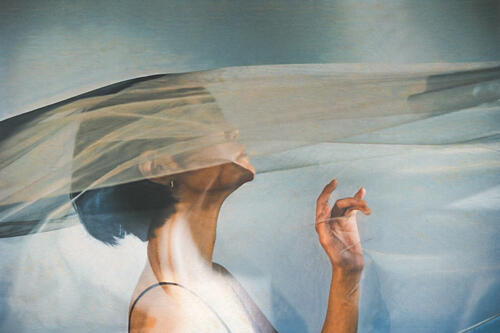 Ethereal Womans Portrait Art Print by Fumitaka Aibe