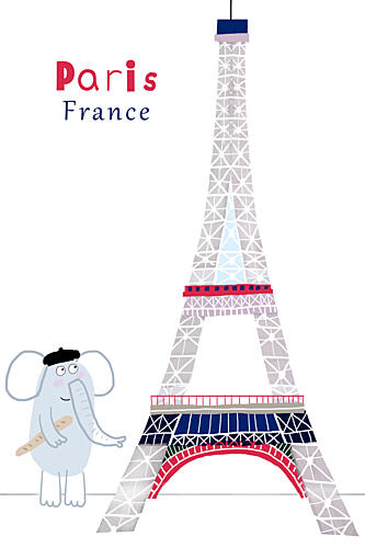 Paris Elephant Adventure Art Print