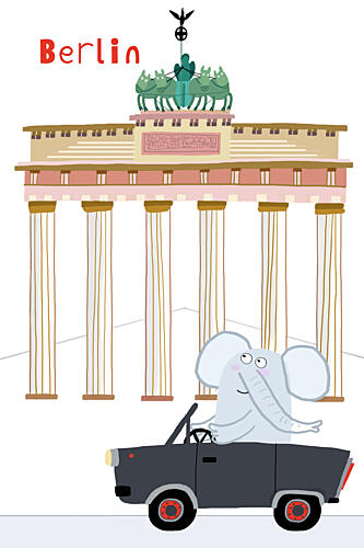 Cute Elephant Berlin Drive Art Print