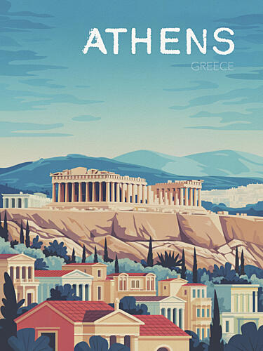 Athens Acropolis Vista Art Print
