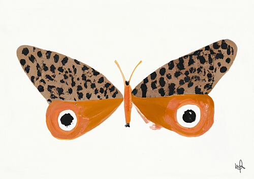 Orange Leopard Butterfly Art Print