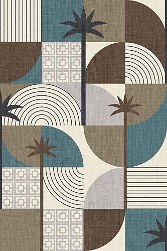 Tropical Geometric Palms Art Print