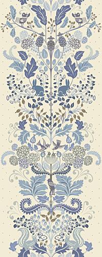 Blue Woodland Creature Pattern Art Print