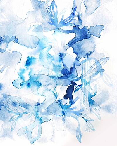 Dreamy Blue Florals Art Print by Gemma Bardot