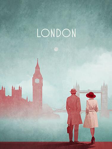 London - Big Ben and Tower Bridge Art Print