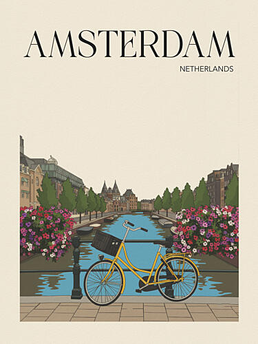 Amsterdam Canal Bicycle Art Print