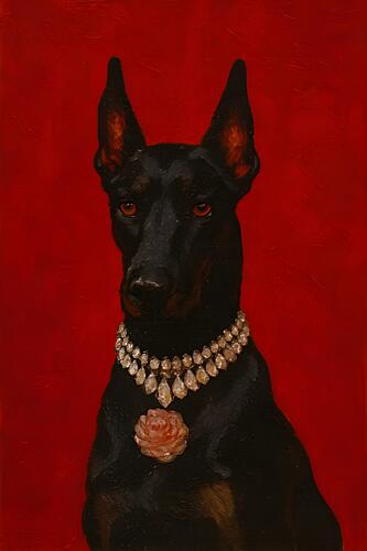 Elegant Doberman Portrait Art Print