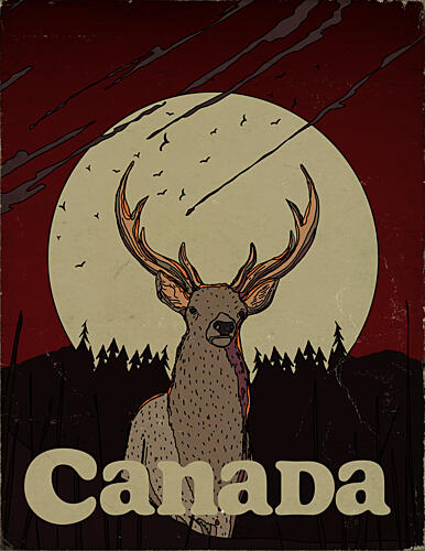 Forest Stag Canada Art Print