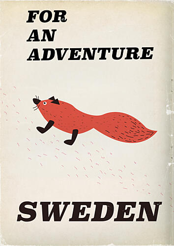 Swedish Fox Adventure Art Print