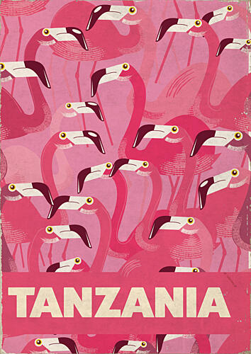 Pink Flamingos Tanzania Art Print