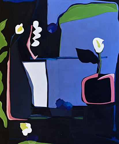 Calla Lilies at Night Art Print by Kristin Brin