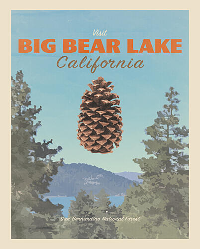 Big Bear Lake, California, Usa - Tourism Travel Poster Art Print