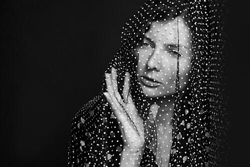Elegant Veiled Beauty Art Print by Shuki Laufer