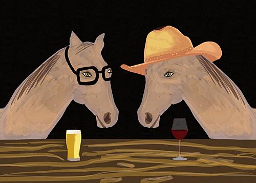 Happy Hour Horses Art Print