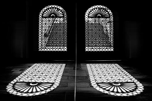 Geometric Window Shadows Art Print by Hans-Wolfgang Hawerkamp