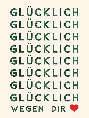 Glucklich Wegen Dir Heart Art Print