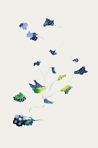 Floating Polka Dot Leaves Art Print