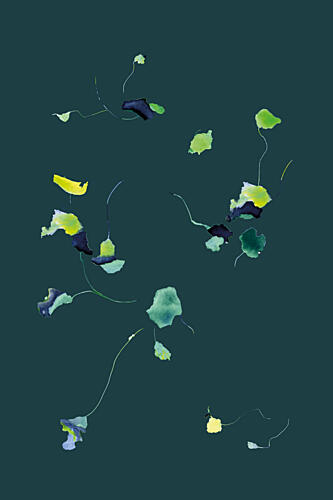 Serene Floating Leaves Art Print