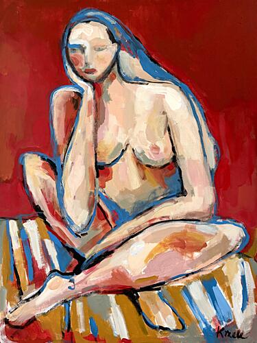 Pensive Nude Woman Figuratif reproduction