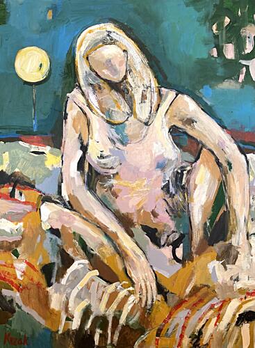 Relaxed Blonde Figure Figuratif reproduction