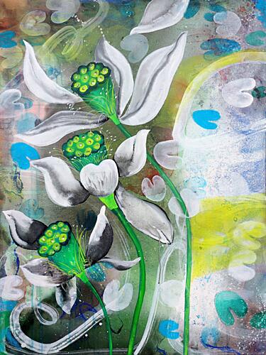 Vibrant Lotus Pond Art Print