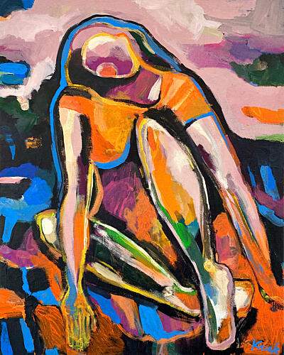 Colorful Abstract Woman Art Print by Magdalena Krzak