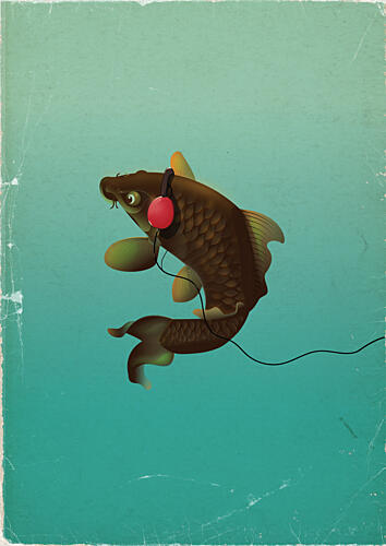 Whimsical Music Fish Art Print