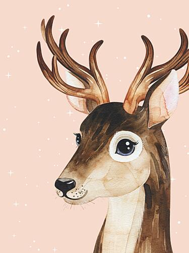 Gentle Woodland Deer Art Print