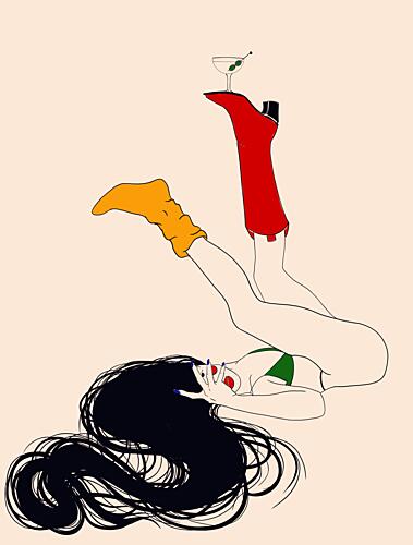 Upside Down Martini Pop art reproduction