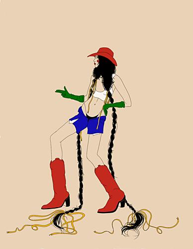 Modern Cowgirl Style Art Print by Juliana Kokolari