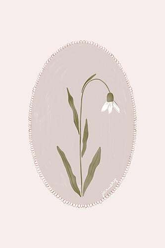 January Snowdrop Bloom Art Print