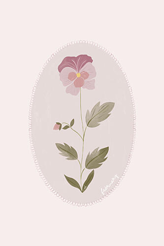 Pink Pansy Bloom Art Print
