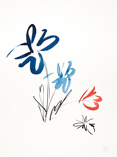 Abstract Brushstroke Flowers Art Print by Mette Rix