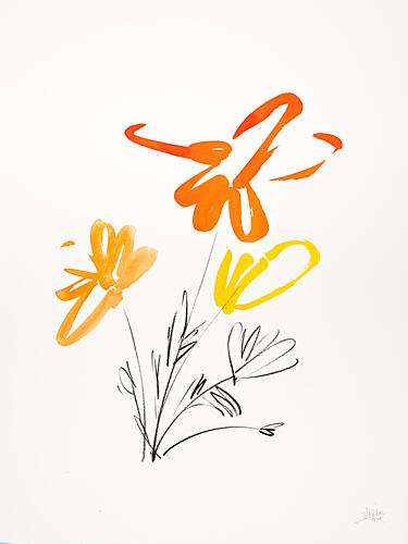 Cheerful Orange Blooms Art Print by Mette Rix