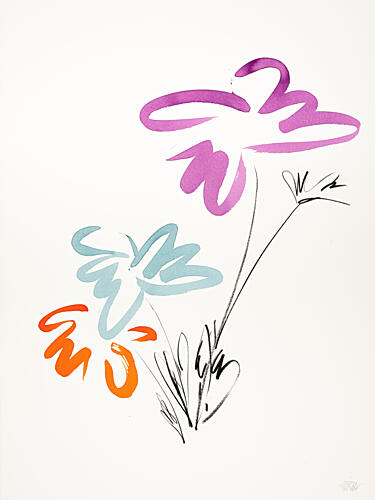 Colorful Abstract Blooms Art Print by Mette Rix