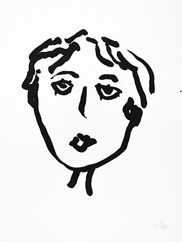Minimalist Face Drawing Figuratif reproduction