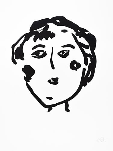 Expressive Minimal Face Figuratif reproduction
